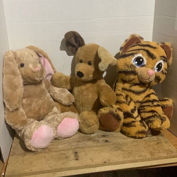 Build a bear cat bunny dog plush. Stuffed animal bundle - Picture 1 of 7